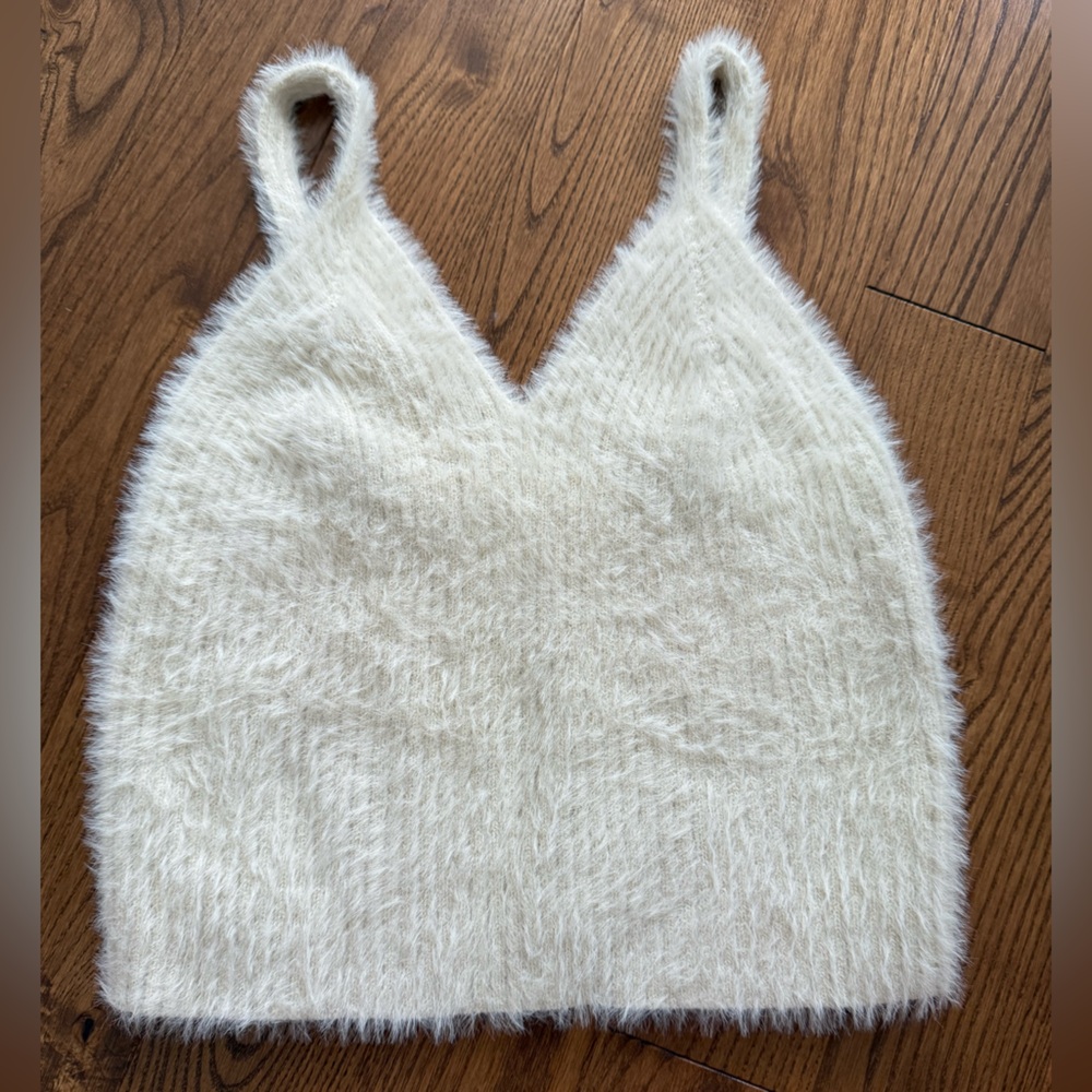 Altar’d State Cream Fuzzy Knit Top